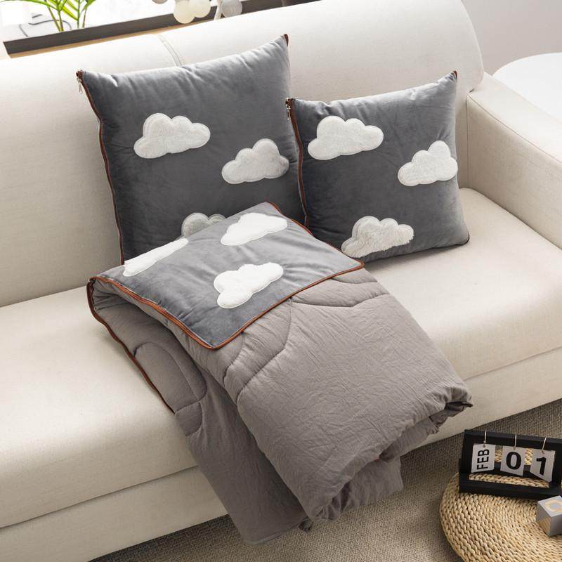 意大利绒贴布绣抱枕被子两用靠垫办公室午休小被子车上沙发靠枕被,居家布艺,抱枕被,淘宝优惠券,粉丝福利购,淘宝优惠卷