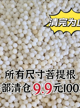 108颗纯天然白玉菩提根散珠圆珠DIY手串菩提子佛珠念珠文玩手链女