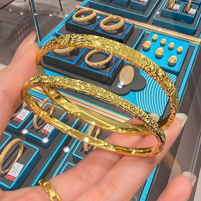 古法传承金包银碎冰冰手镯