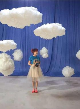 仿真棉花云朵装饰幼儿园商场店铺立体白云吊饰婚庆T台路引道具