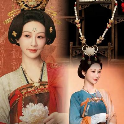 国色芳华何惟芳同款璎珞唐风项链牡丹杨紫同款项链新中式软璎珞