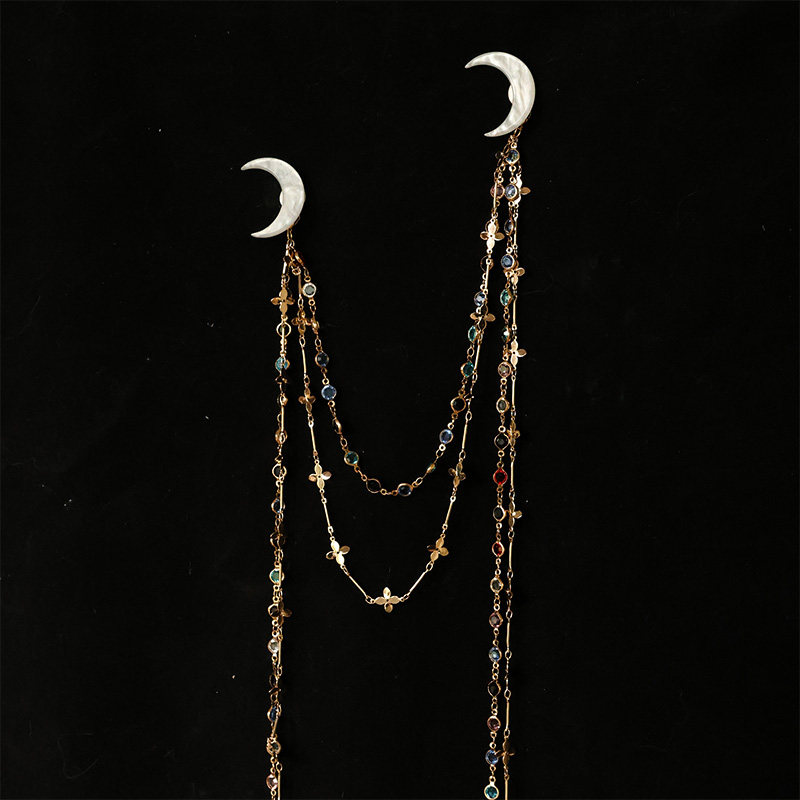 汉服防风夹高级感月牙多用途流苏胸针国风配饰古风超仙流苏后压,饰品/流行首饰/时尚饰品新,胸针,淘宝优惠券,粉丝福利购,淘宝优惠卷