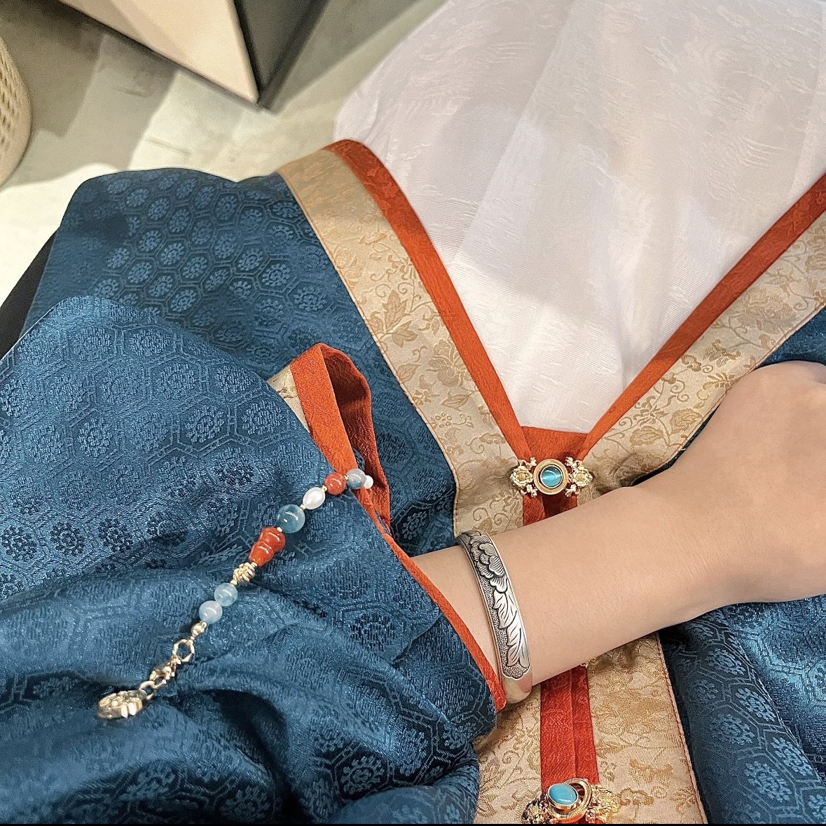 古风汉服袖子磁铁串珠链条收挽袖子神器汉服磁吸袖扣国风磁吸袖扣