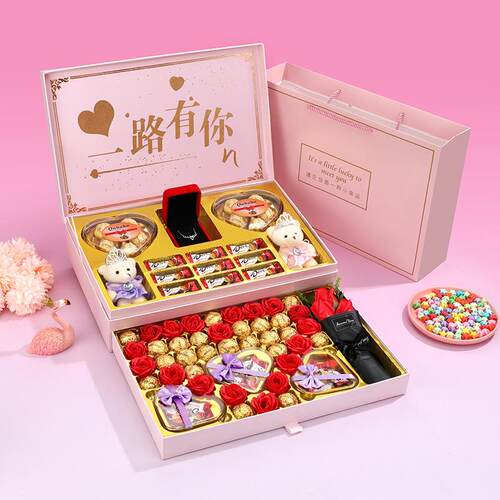 秋冬GKJ巾新围礼品包盒双层超大创意款生日礼物装盒抖音直播盒子