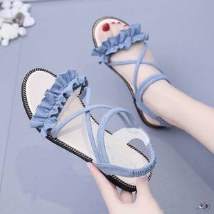 新款2023年新款12夏季少女孩夏天平底女生凉鞋11初中学生10大童15