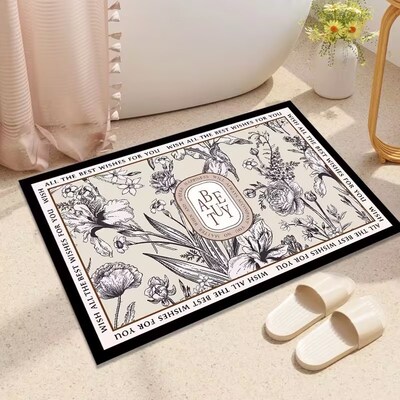 新款美式硅藻泥浴室地垫耐脏卫生间吸水速干垫防滑脚软地垫