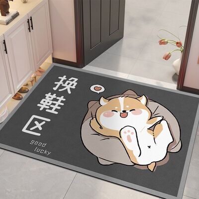 新款 卡通硅藻泥入户门地垫玄关吸水速干耐脏脚垫门口防滑易打理