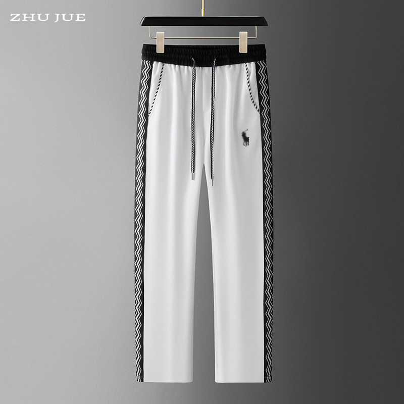 轻奢高端男装2025秋冬新款休闲裤男款修身直筒百搭撞色运动裤卫裤