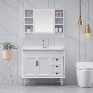 卫生间一体化台盆洗手盆柜组合浴室柜卫生间洗脸盆一体陶瓷盆落地