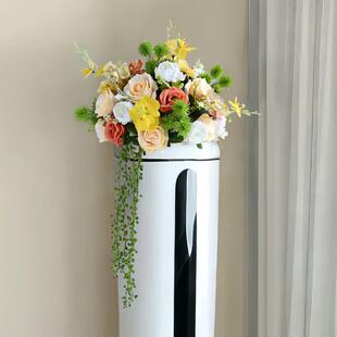 圆柱空调上的摆件立式空调柜机上的摆花冰箱上装饰假花仿真花摆设