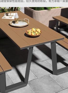 款休闲室园公户外连体桌新庭院花园一体桌景区露天59109外广场长