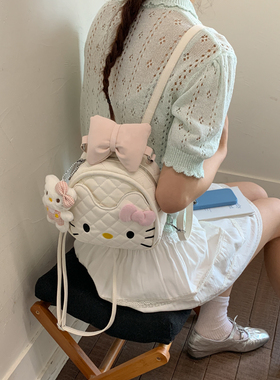 卡通可爱哈喽kitty迷你小包包女2026新款外出游玩时尚百搭双肩包