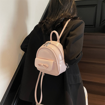 韩版ins蝴蝶结精致迷你包包女2025年新款可爱质感轻便少女双肩包