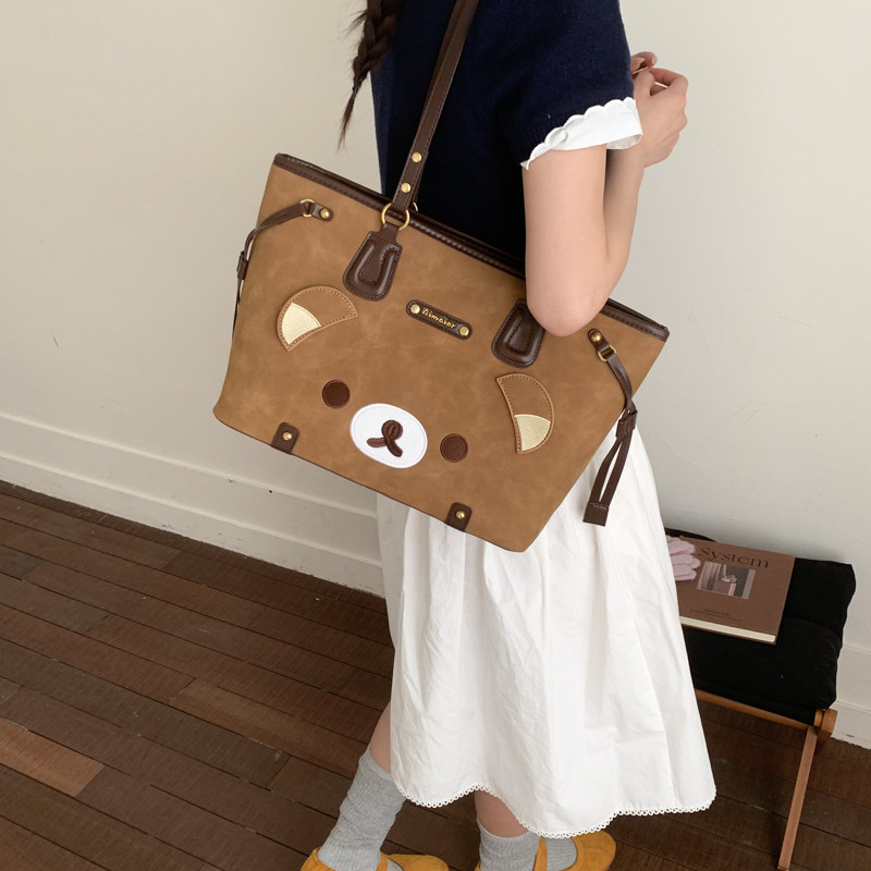 卡通可爱小熊大容量包包女2026年新款复古洋气通勤单肩手拎托特包,箱包皮具/热销女包/男包,托特包,淘宝优惠券,粉丝福利购,淘宝优惠卷
