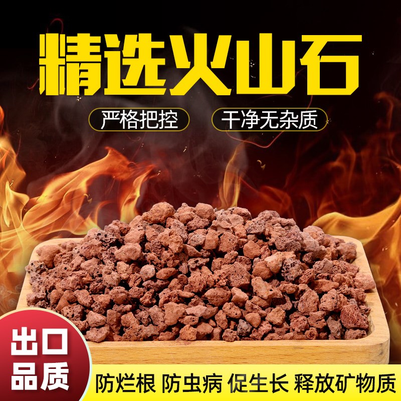 速发红石山颗粒火火山岩多肉兰花专用拌土垫底铺面石鱼缸底砂过滤