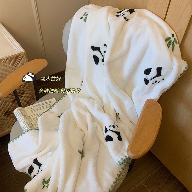 速发澡帮爱杂货铺珊瑚绒家用洗馨毛巾吸水速干可帮刺绣大人浴巾