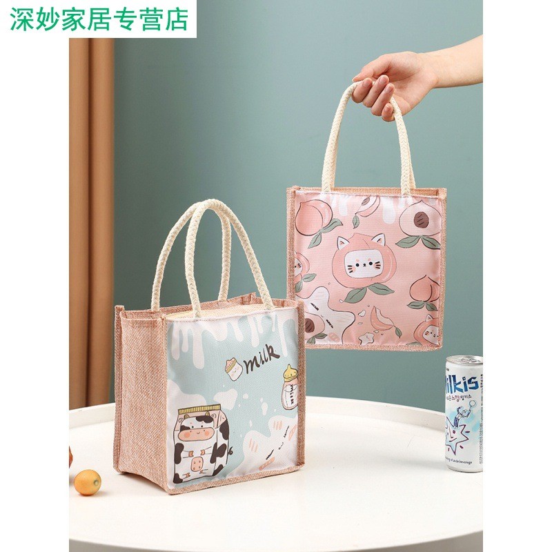 速发麻布袋手提帆布袋保容量防水无纺布购物袋折叠菜携环大买便包