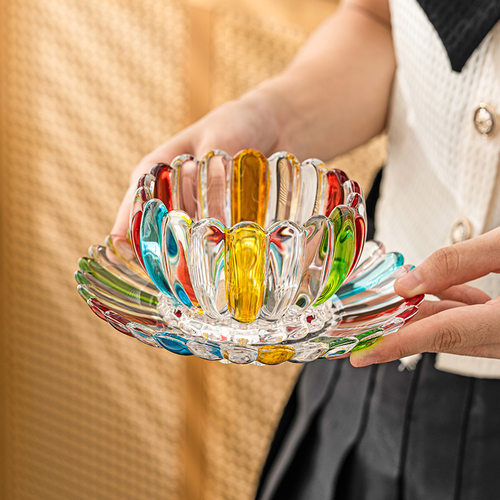 速发优格彩色花瓣拿杯咖啡杯设计众小感家用水铁玻璃杯高颜值甜品