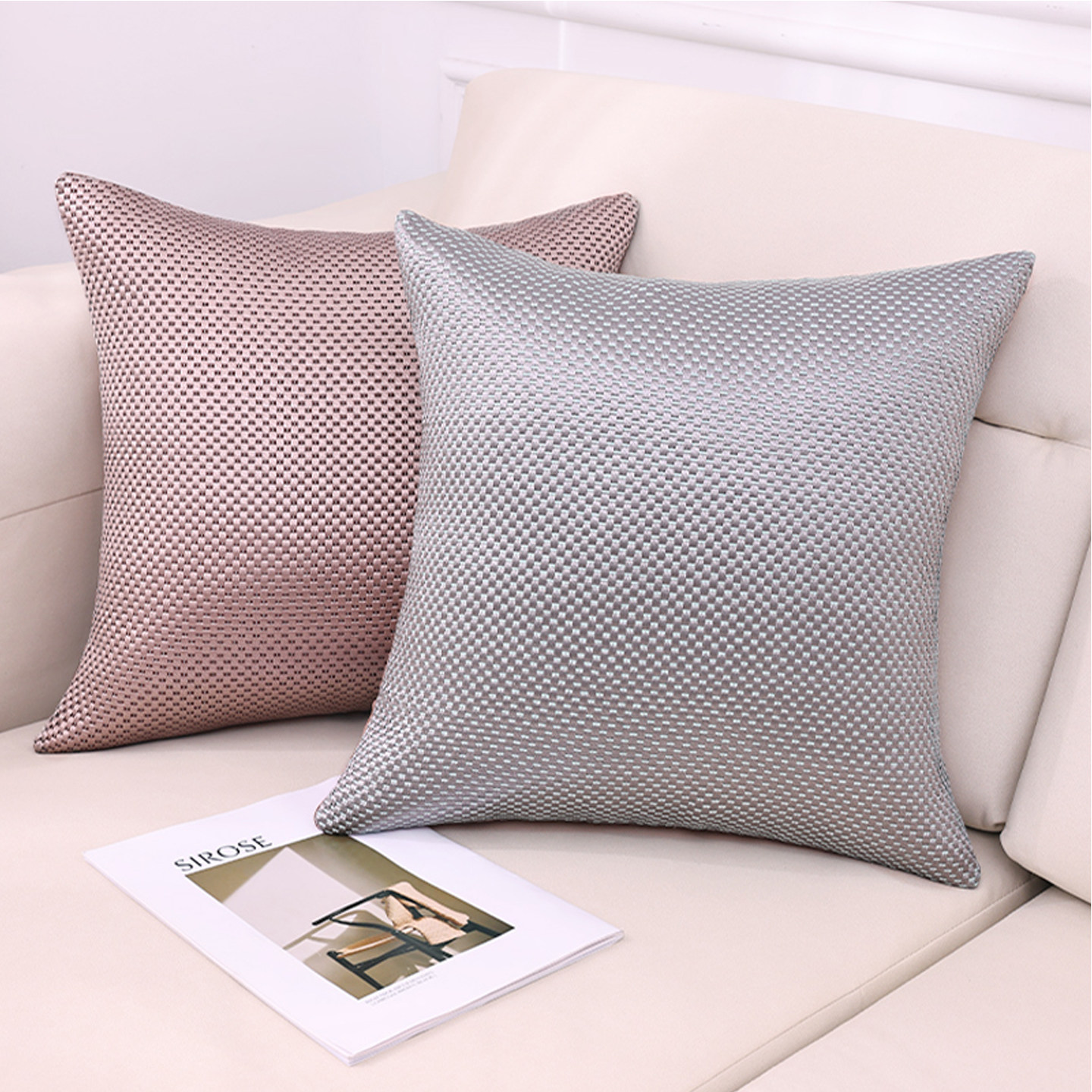 夏季冰丝冰藤抱枕2026新款客厅沙发藤席靠垫办公室椅子凉席靠腰枕