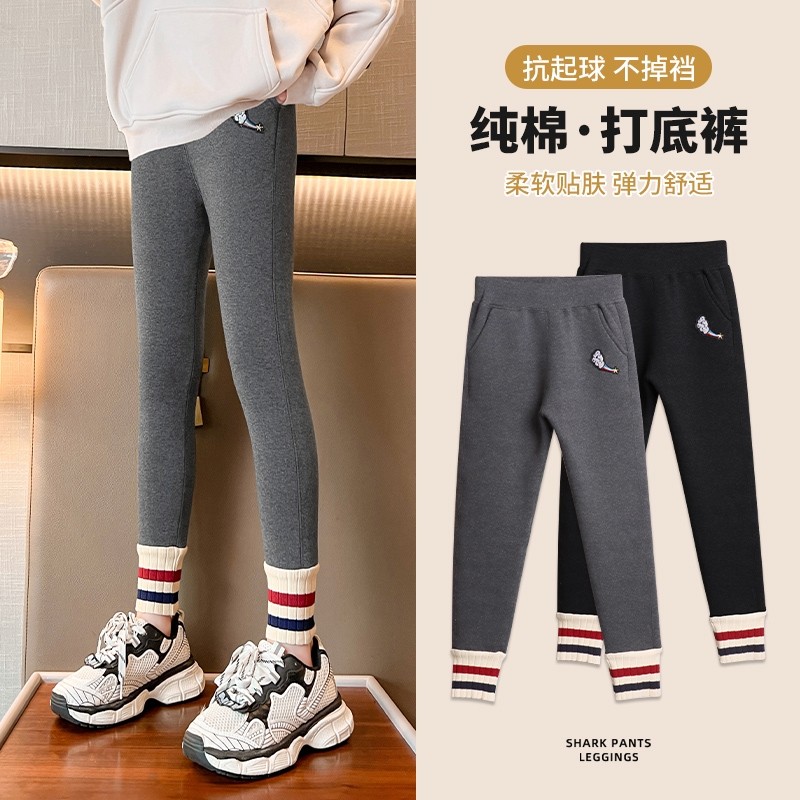 女童打底裤加绒加厚外穿秋冬2025新款儿童裤子冬季保暖大童紧身裤