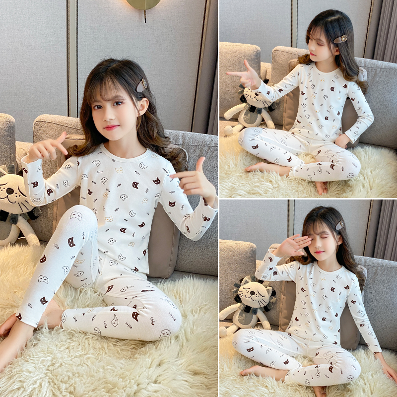 MINIDORA女童全棉睡衣套装春秋