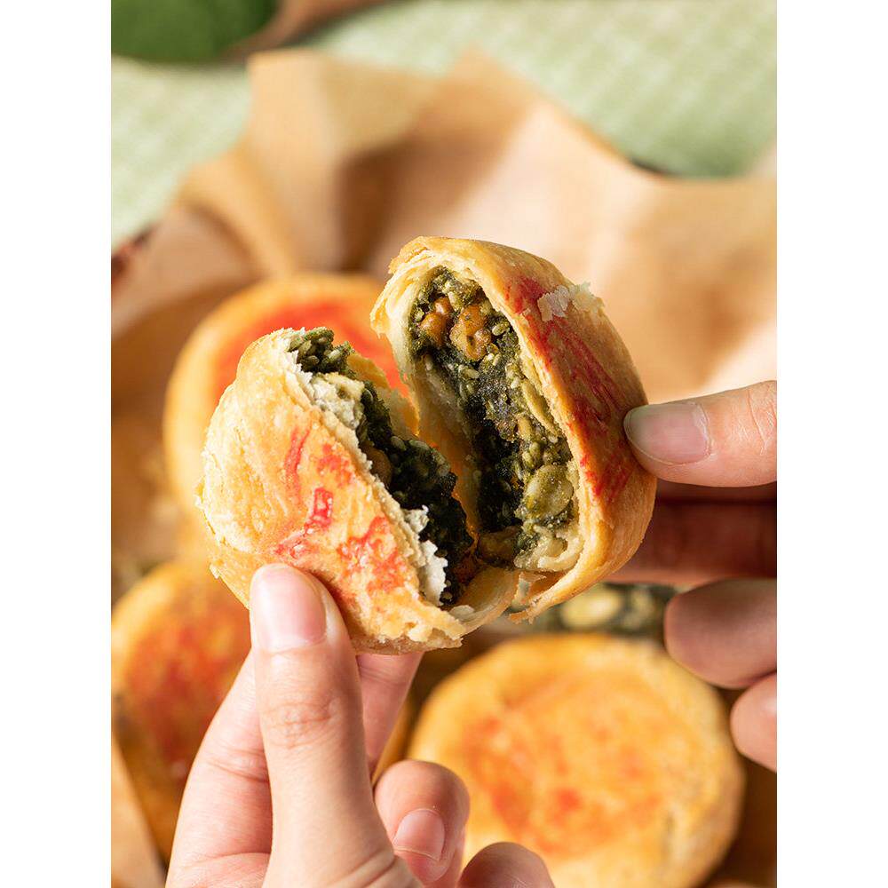新疆包邮三阳南货店无糖苔菜月饼上海特产苔条果仁散装糕点零食酥