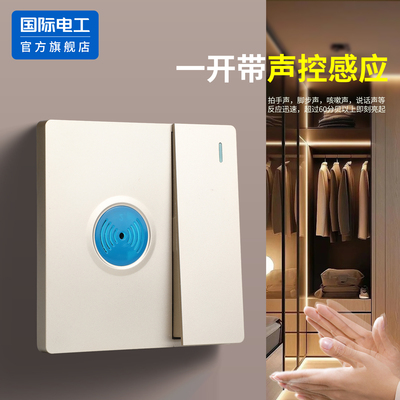 86型一开双控加声控开关感应器