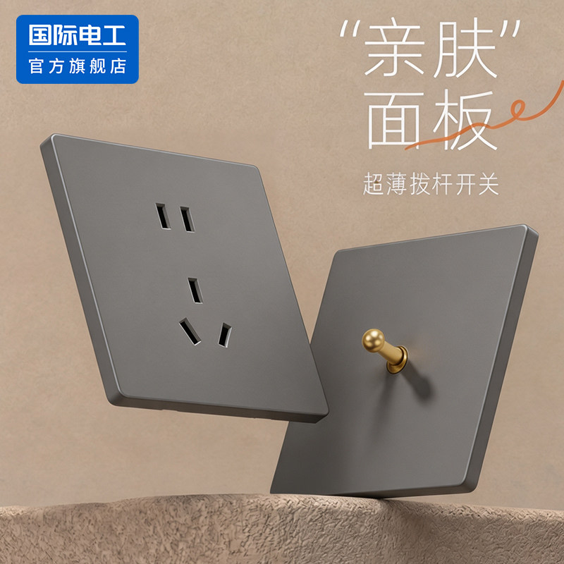 国际电工官方正品拨杆开关插座