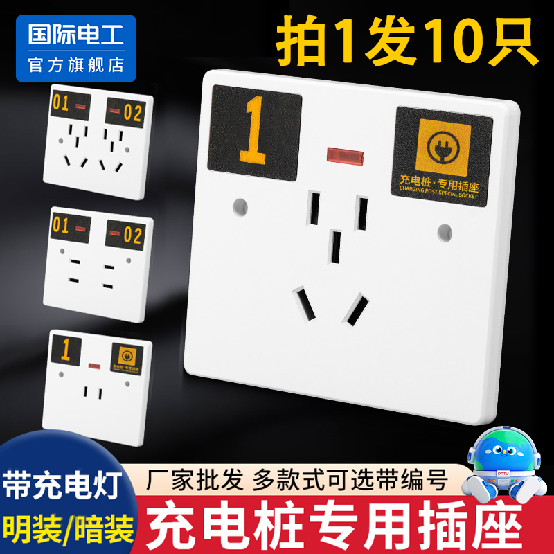 国际电工86型电动车充电桩插座