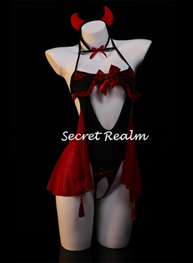 秘境「契约魅魔」性感睡裙小恶魔女圣诞节COS制服套装透纯欲qqny