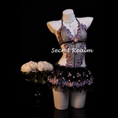 秘境「珠花轻语」性感睡裙蕾丝碎花镂空透视内衣情调诱惑纯欲qqny