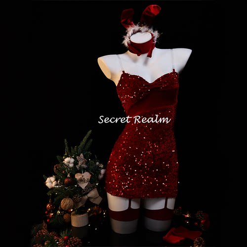 秘境「礼物精灵」圣诞节cos制服兔女郎性感睡裙女仆纯欲内衣qqny