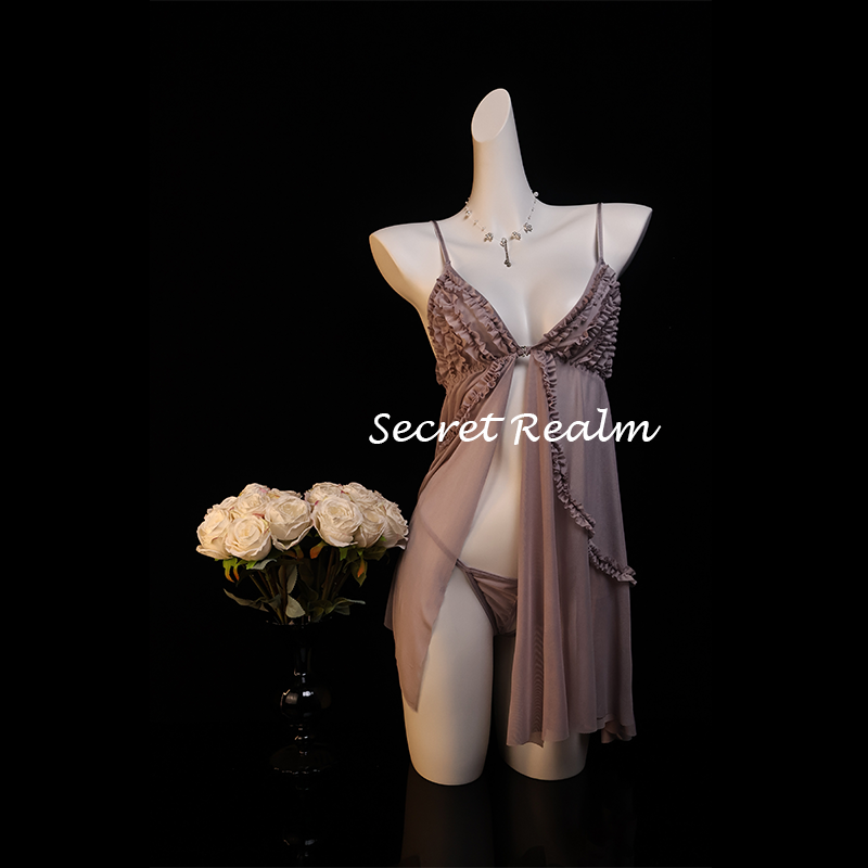 秘境「海派甜心」性感睡裙轻纱透视开衩蕾丝内衣情调诱惑纯欲qqny