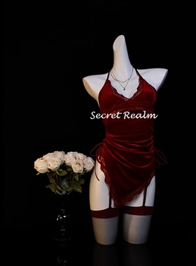 秘境「微醺御姐」性感露背吊带睡裙禁欲系纯欲风情调蕾丝内衣qqny