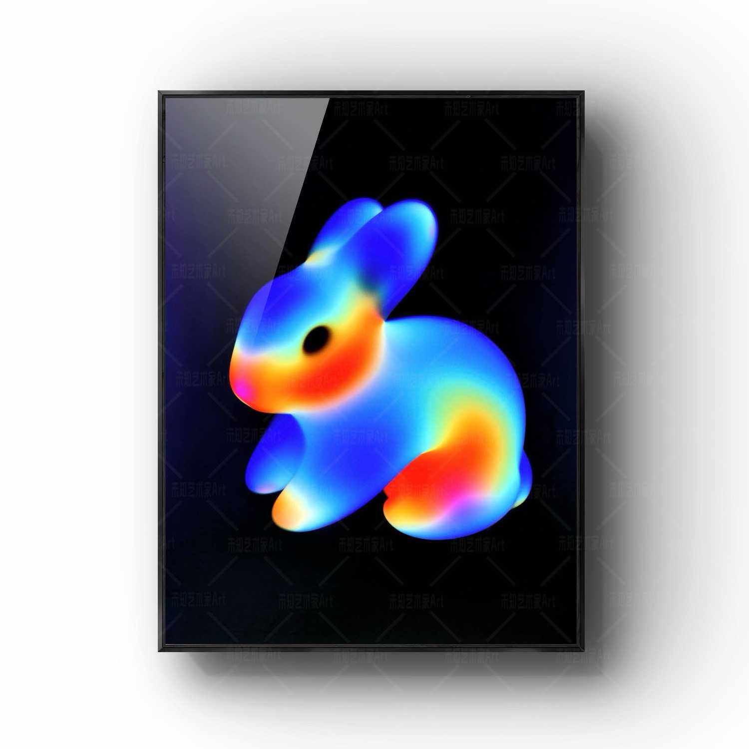 现代多巴胺简约抽象动物装饰画有框艺术画客厅卧室桌面摆件可定制,家居饰品,现代装饰画,淘宝优惠券,粉丝福利购,淘宝优惠卷