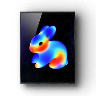 现代多巴胺简约抽象动物装 饰画有框艺术画客厅卧室桌面摆件可定制