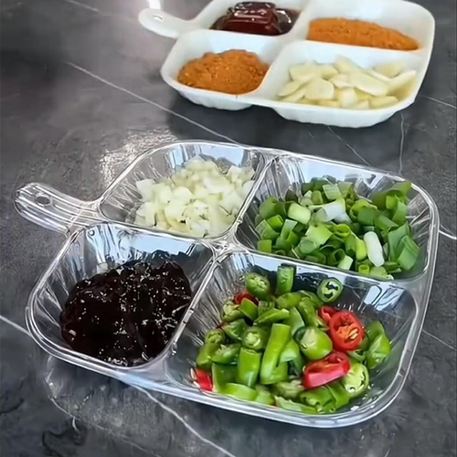 食品级PET调料碟分格餐盘