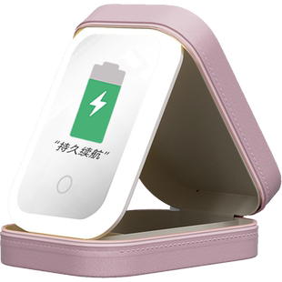 便携式带LED镜子化妆包小号2024新款女分区旅行化妆品收纳包盒