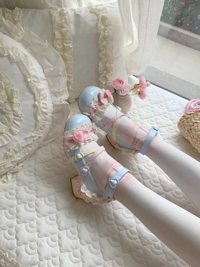 原创lolita鞋子女日系夏季可爱高跟鞋圆头洛丽塔鞋粗跟小皮鞋女鞋