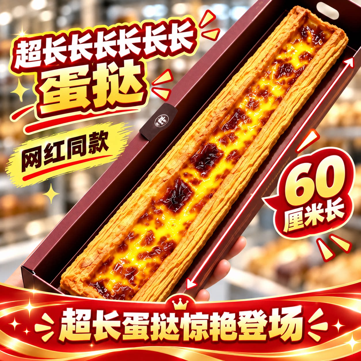 超长蛋挞网红爆款超长长长长长蛋挞办公室解馋下午茶甜品烘焙点心