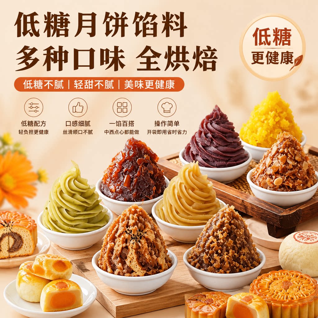 商超热卖王低糖月饼馅料红豆沙馅