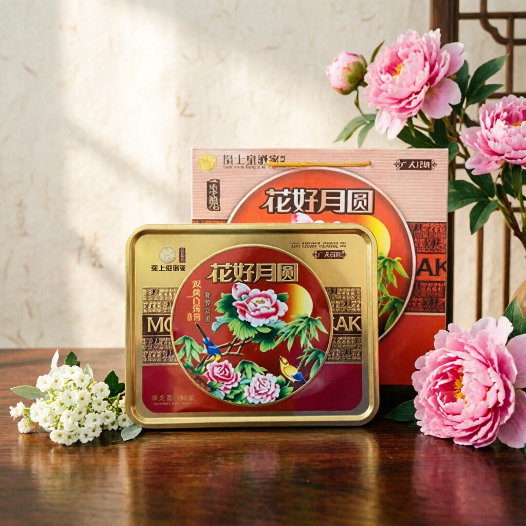 广州酒家广式月饼礼盒 双黄白莲蓉果仁红豆沙 花好月圆 中秋送礼