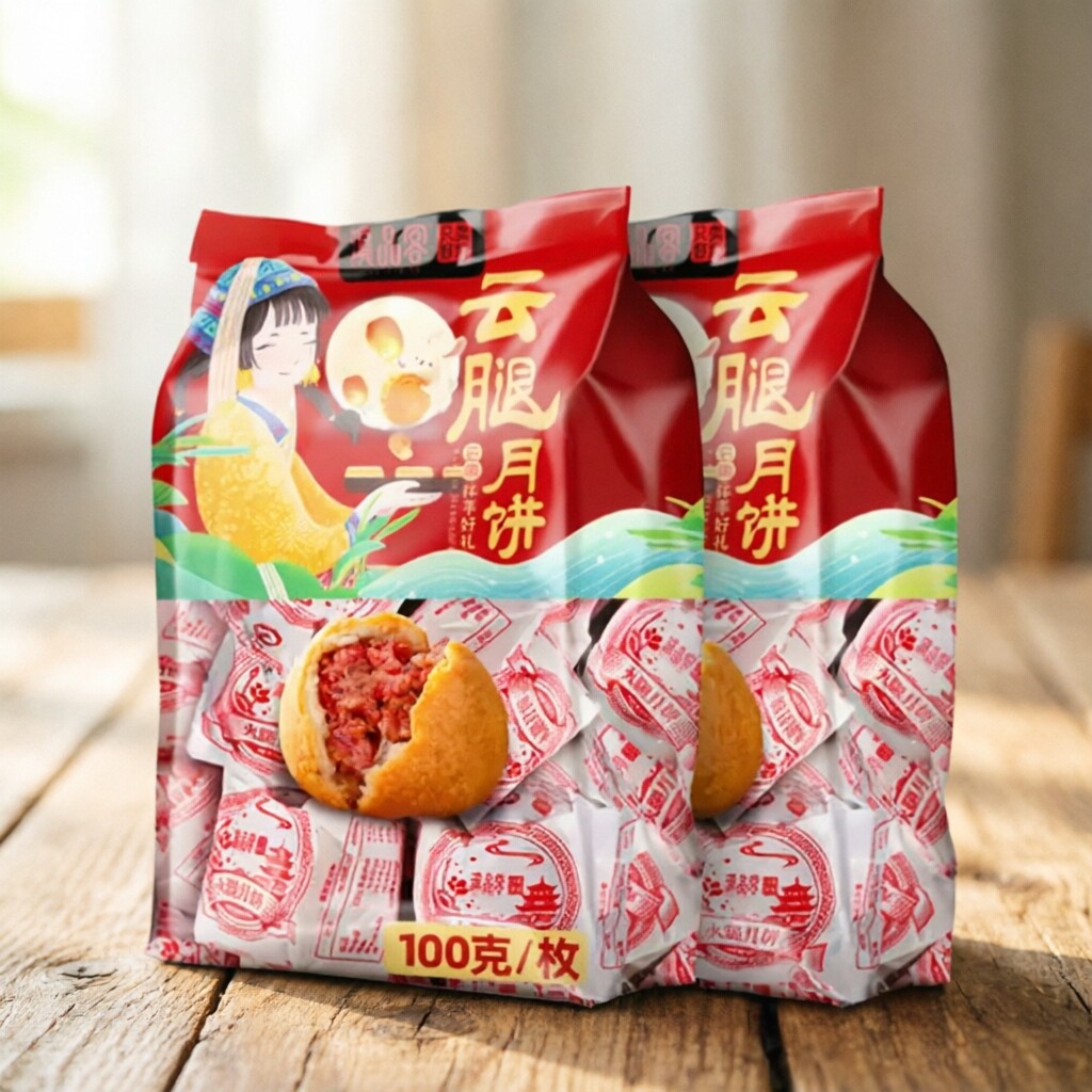 纸包云腿大月饼 云南宣威硬壳火腿饼 特产散装 老式中秋礼盒