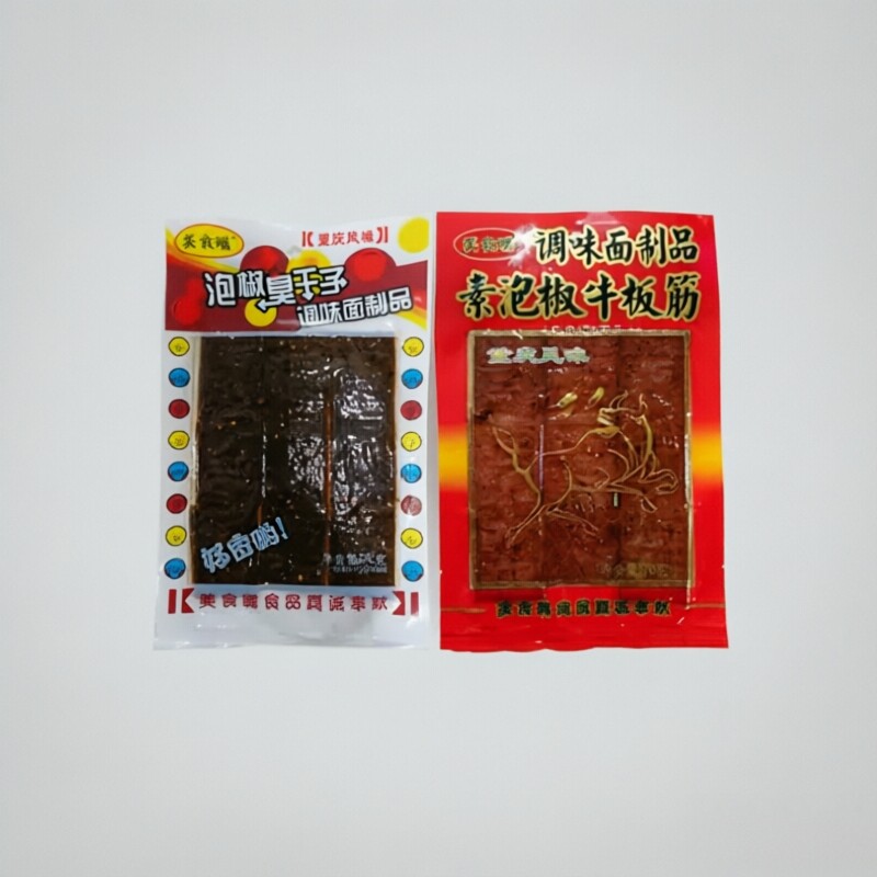 牛板筋素肉辣条片 泡椒臭干子风味 儿时面筋记忆 麻辣Q弹怀旧零食