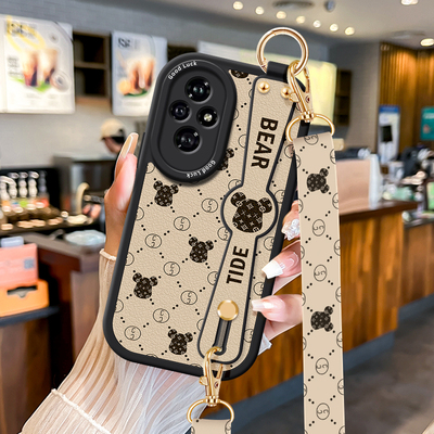 挂绳适用荣耀200暴力熊手机壳荣耀200pro女新款手腕带honor保护套硅胶轻奢200斜挎跨可背二百por高级防摔软壳