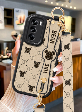 暴力熊适用OPPOReno12pro轻奢手机壳女新款防摔保护套reno12硅胶opp0斜挎跨挂绳ren0手腕带12可背por高级软壳