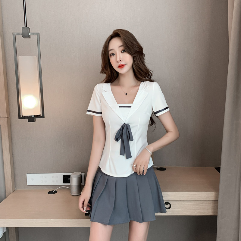 足浴技师工作服女2025新款酒店前台足疗按摩美容院性感气质套装服