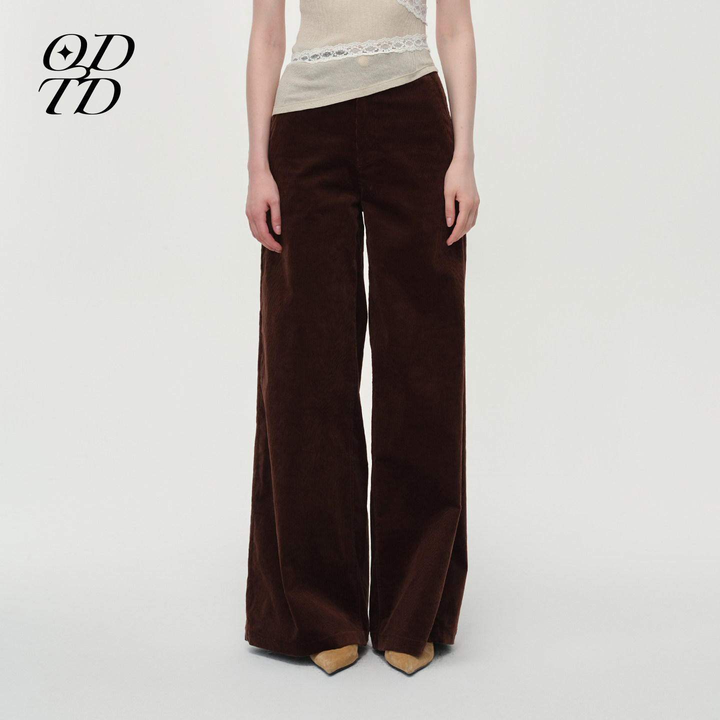 【设计师女装】ODTD冬季胶囊高腰灯芯绒微弹阔腿休闲长裤复古女,女装/女士精品,休闲裤,淘宝优惠券,粉丝福利购,淘宝优惠卷
