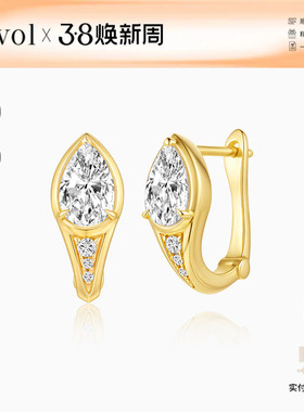 Cevol新奢钻石曜蛇系列灵蛇耳钉18K金钻石耳圈女轻奢高级感耳饰
