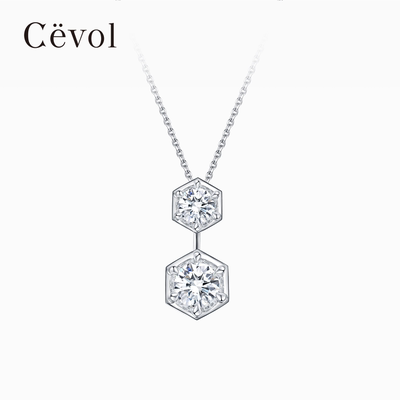 【方枪枪推荐】Cevol新奢钻石 光芒系列单钻双钻铂金奢华钻石项链